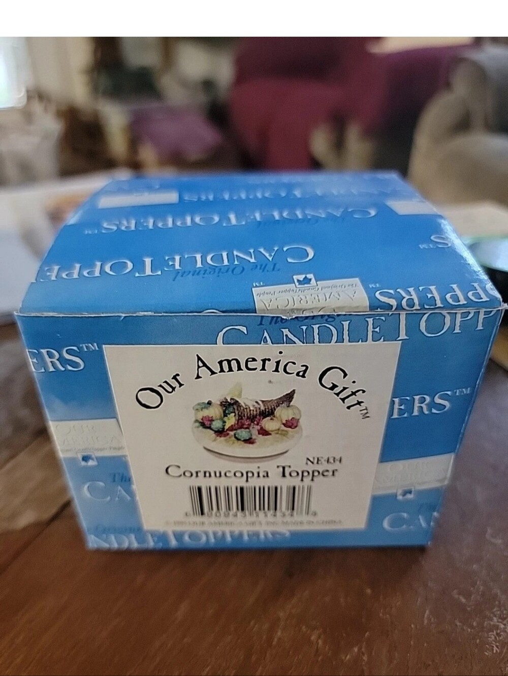 Our America Jar Candle Topper Cornucopia 1999 Pumpkin Corn Fall Harvest